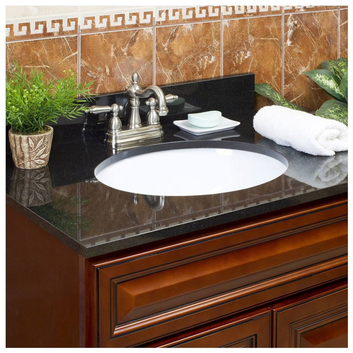 Absolute Black Granite Vanity Top 31 in x 22 in with Backsplash I8508