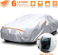 Waterproof All Weather Car Cover with Zipper Door & Storage Bag U252