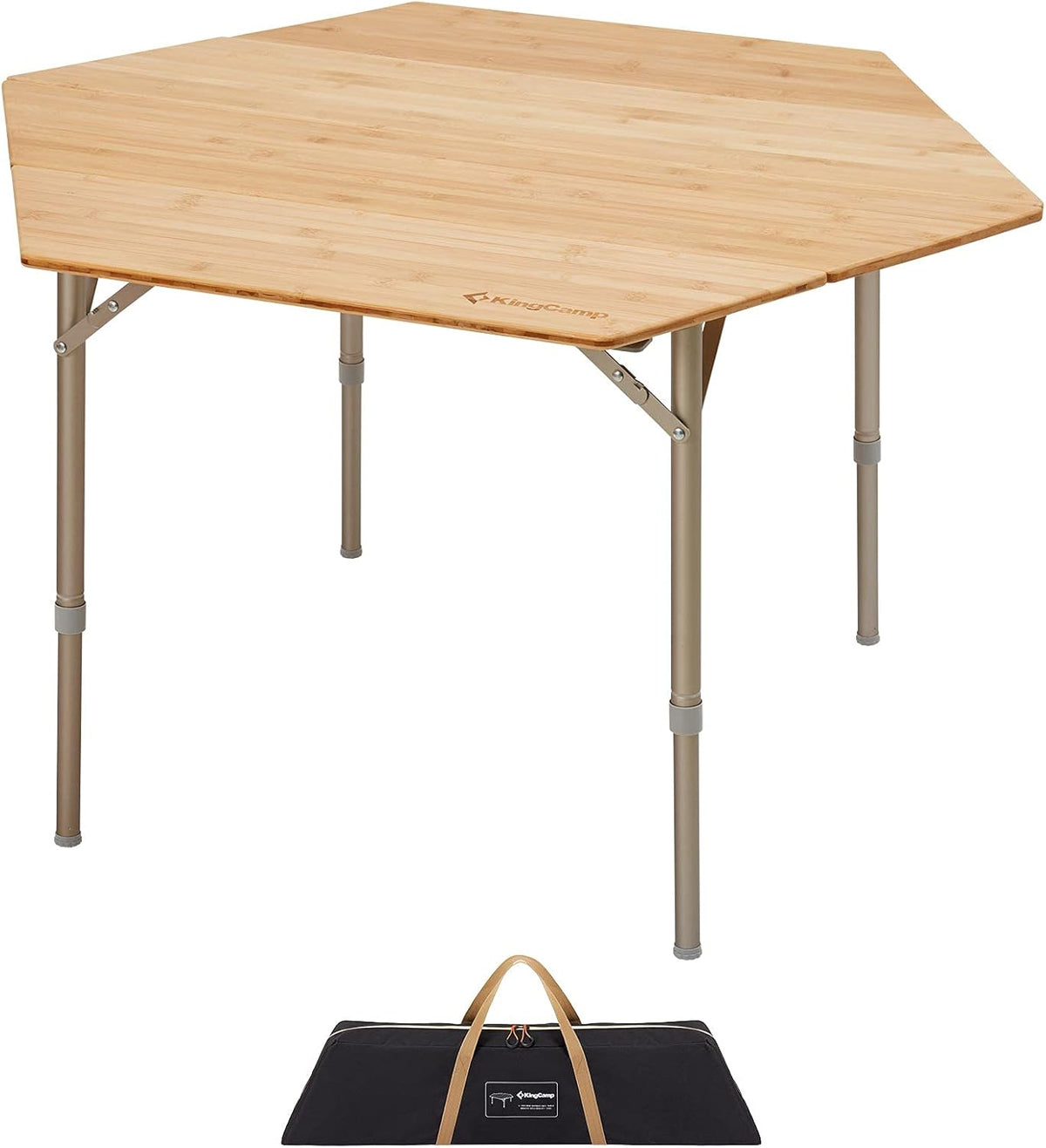 Bamboo Folding Camping Table with Carry Bag W155