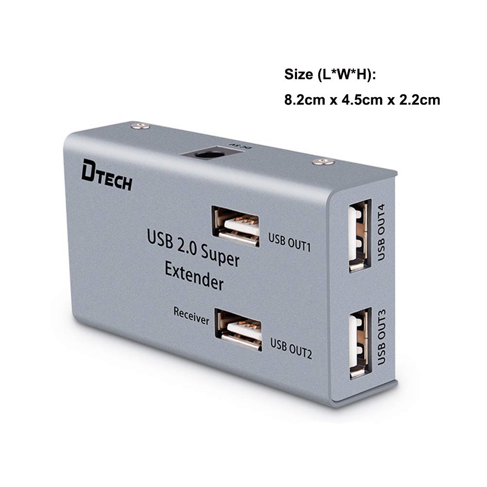 50m Multiport USB Extender Over Ethernet Cat5 Cat6 Cable with 4 USB Expansion Port Data Hub Power Adapter D8487