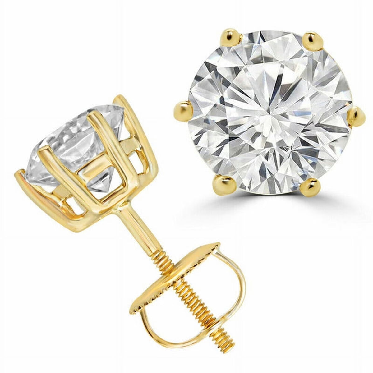 2 Carat Solitaire Moissanite Stud Earrings X903