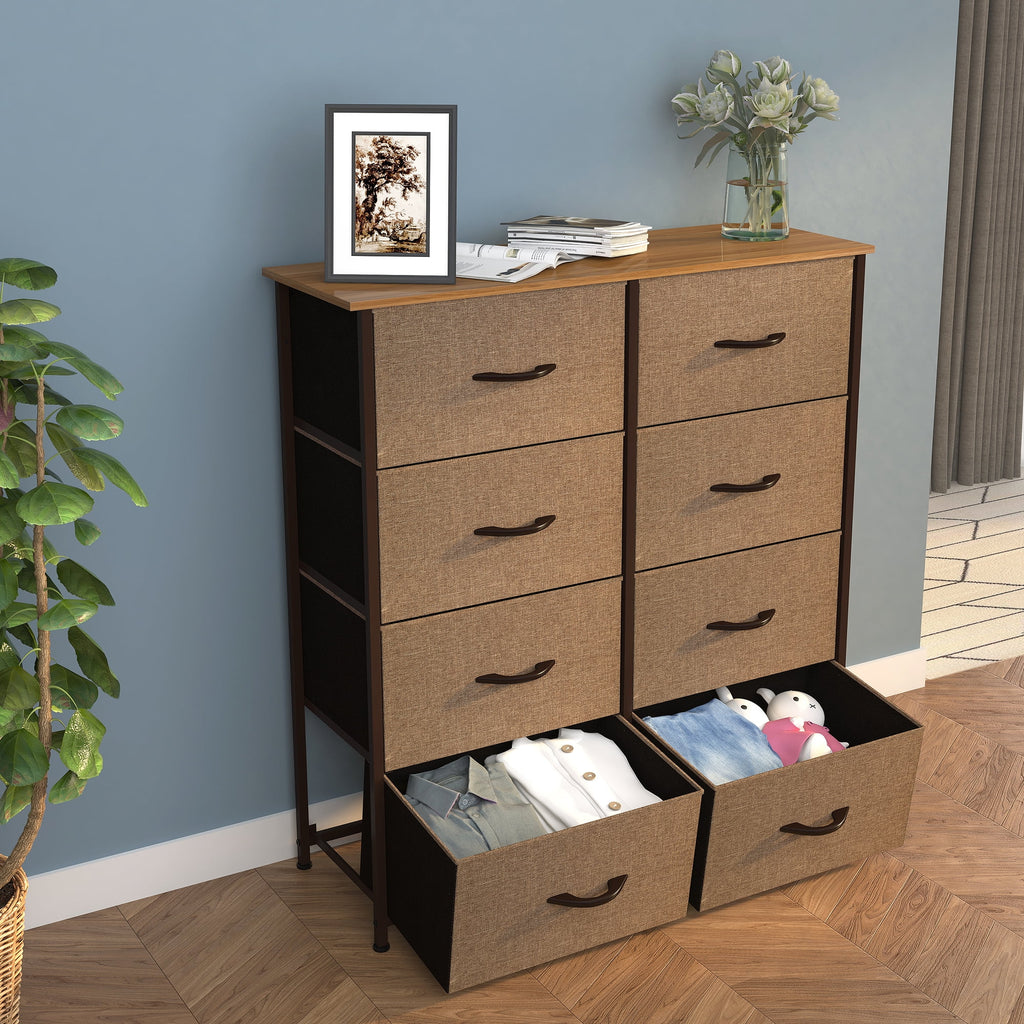 Light Gray 8 Drawer Vertical Dresser with Shelf C50192