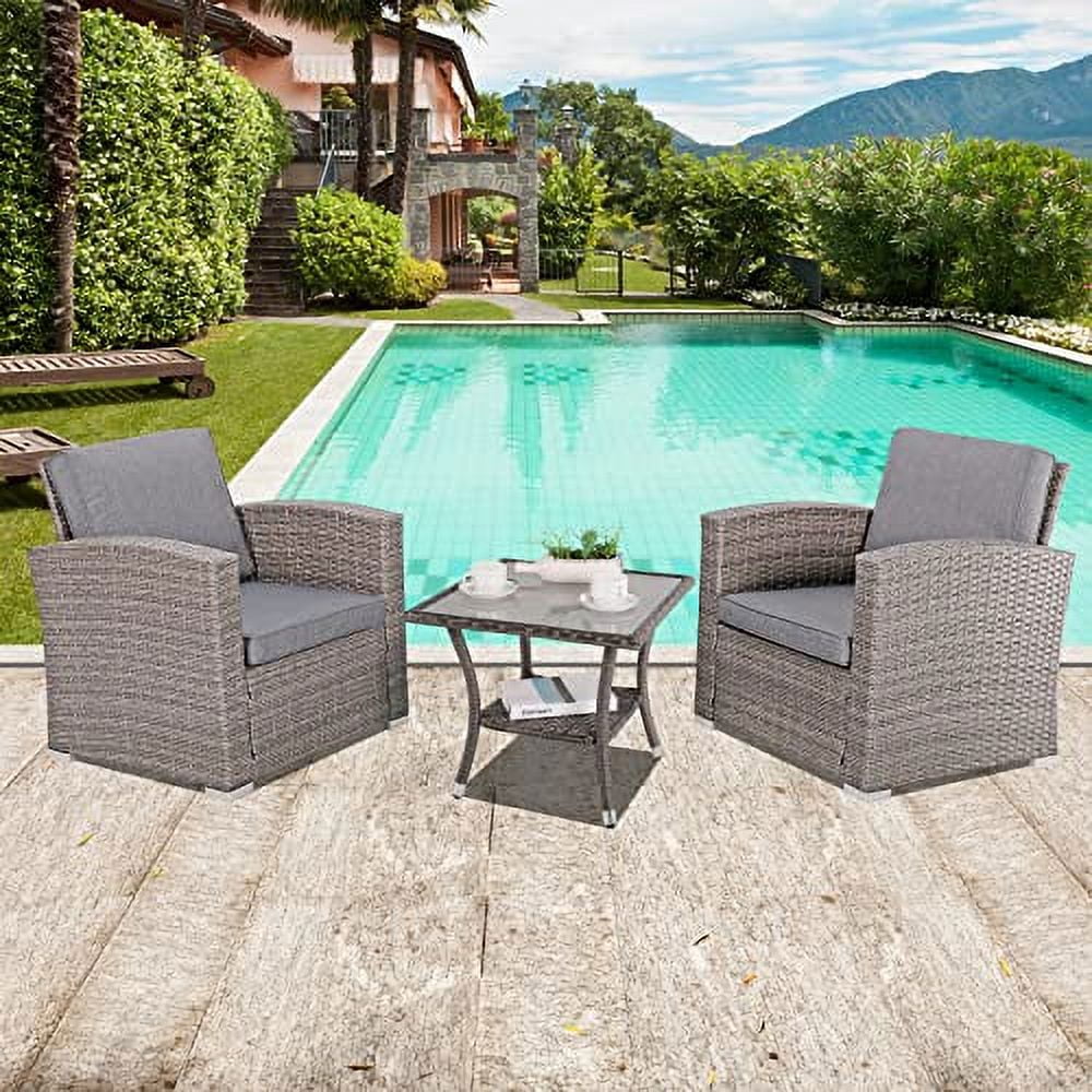 20" Square Wicker Outdoor Side Table with Storage V6917