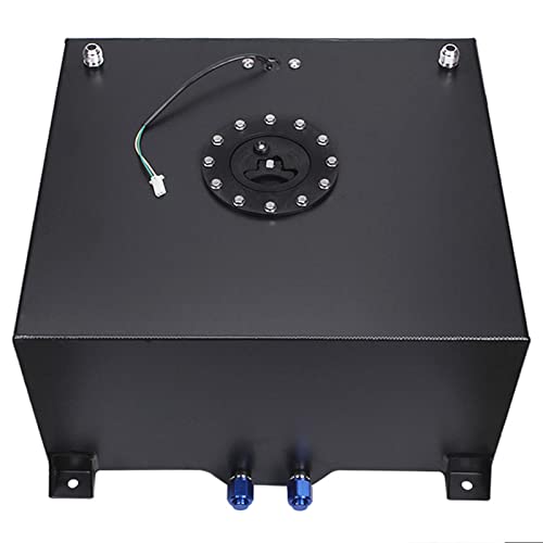 Polished Aluminum Black Universal Fuel Cell Tank with Cap and Level Sender K3442