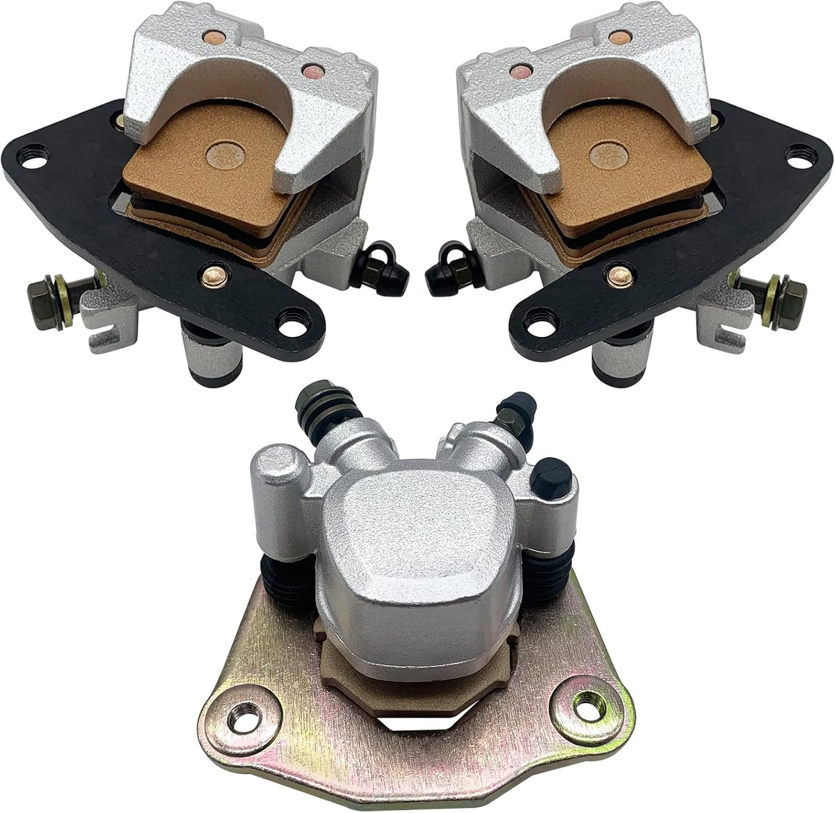 Front Left Right & Rear Brake Calipers for Suzuki Vinson 500 LT-A500F/LT-F500F 2003-2007 Pack of 2 P104