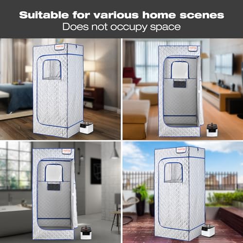 Black 2.6L 1000W Steam Sauna Tent with Remote Control E97815