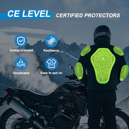 CE Level 1 Back Armor Protector Pad, CE Level 2 Elbow and Shoulder Armor Pads Set T690092