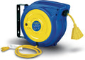 Retractable Extension Cord Reel 14AWG 65 Foot 3C/SJTOW Commercial Cable Triple Tap Connector Power 10A 125VAC 1250W Z600