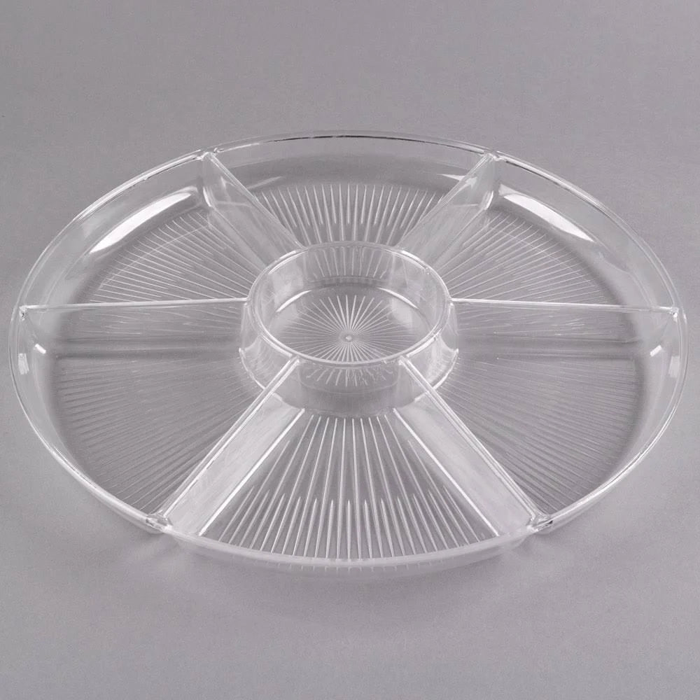 Clear Plastic 7-Compartment Tray - 12/Case X2003