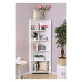 White 5 Tier Corner Bookshelf T721380