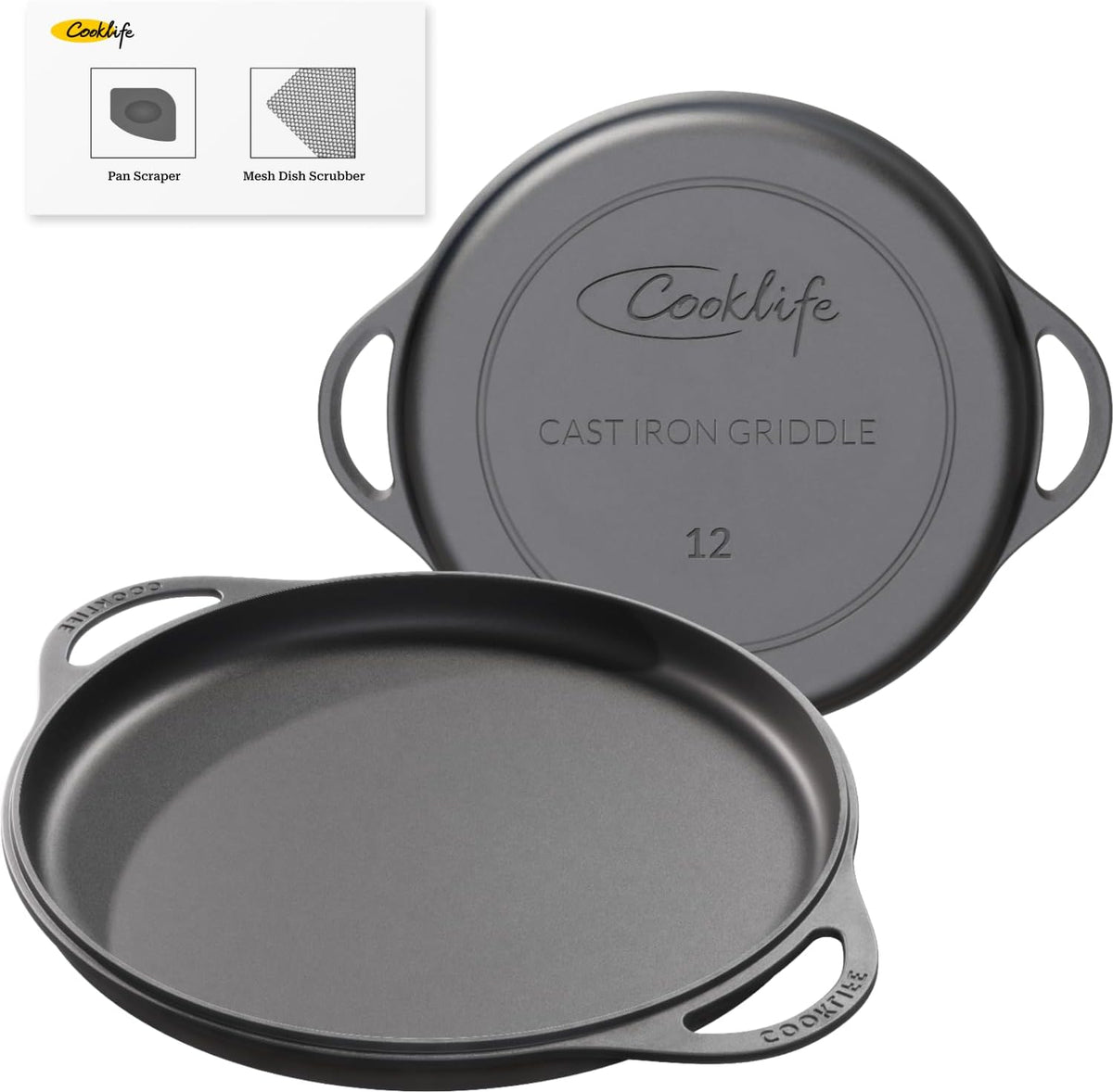 12 Inch Round Pre-Seasoned Cast Iron Griddle R954628
