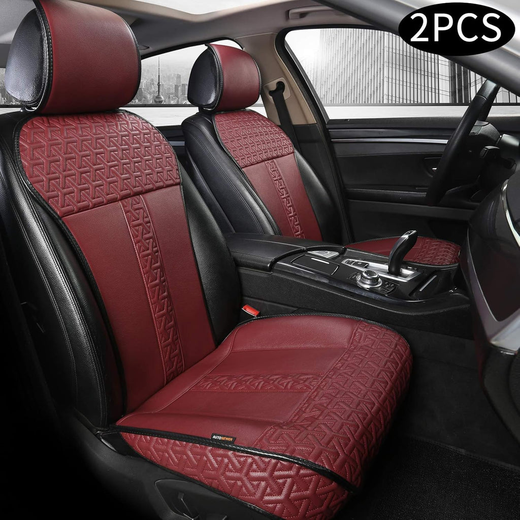Leather PU Car Seat Cover Black 2PCS C72918
