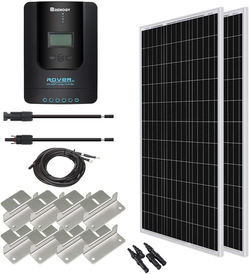200 Watt 12 Volt Monocrystalline Solar Panel Starter Kit with 30A PWM Charge Controller D3201