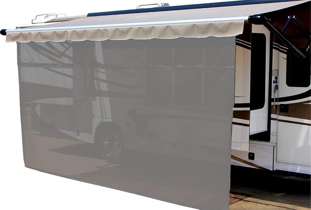 Black Solar Mesh Sun Shade for 12V Electric RV Awning, 13' x 6' S18303