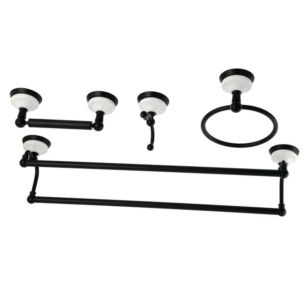 Matte Black 4-Piece Bathroom Accessory Set B174958
