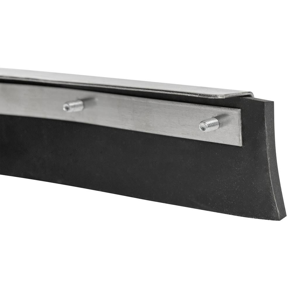 Curved End Rubber Squeegee with Metal Frame, Black I908454