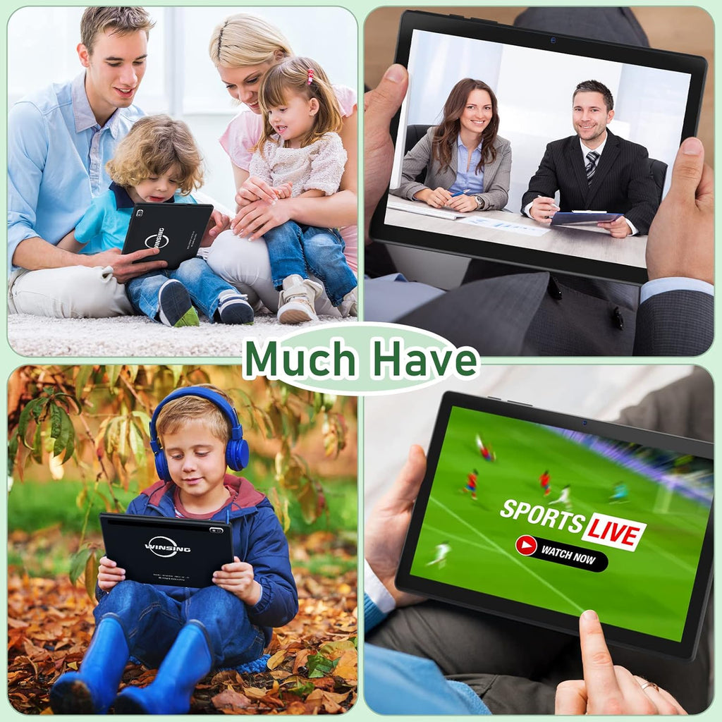 Black Android Tablet 10.1" 32GB Storage WiFi Bluetooth 4.2 A257604