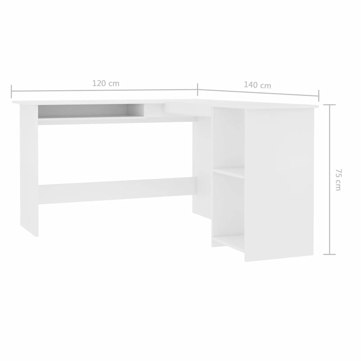 White L-Shaped Corner Desk E3138