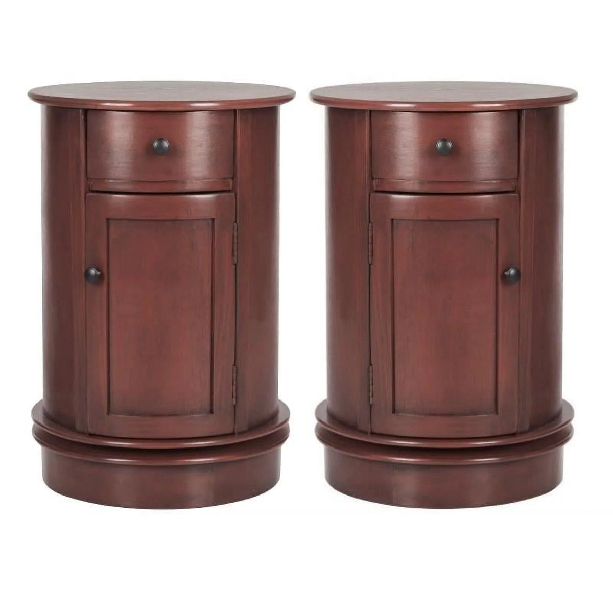 Red Set of 2 Pinewood Cabinet U168993