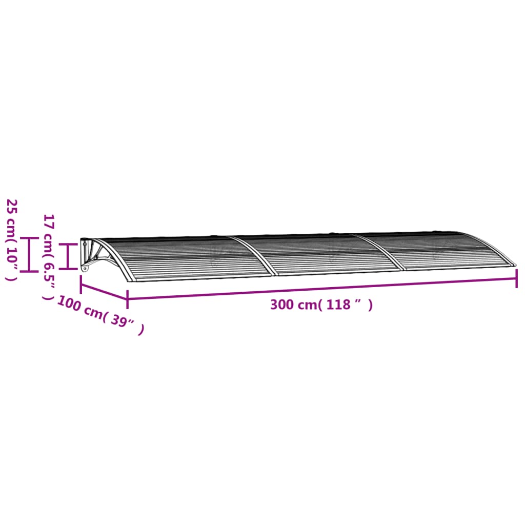 Gray Polycarbonate Door Canopy I644