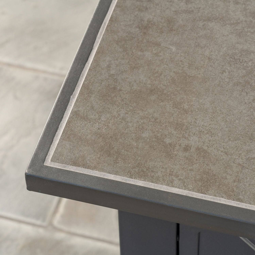 GAS Fire Pit with Tile Top and Light Gray Lava Rocks N8707