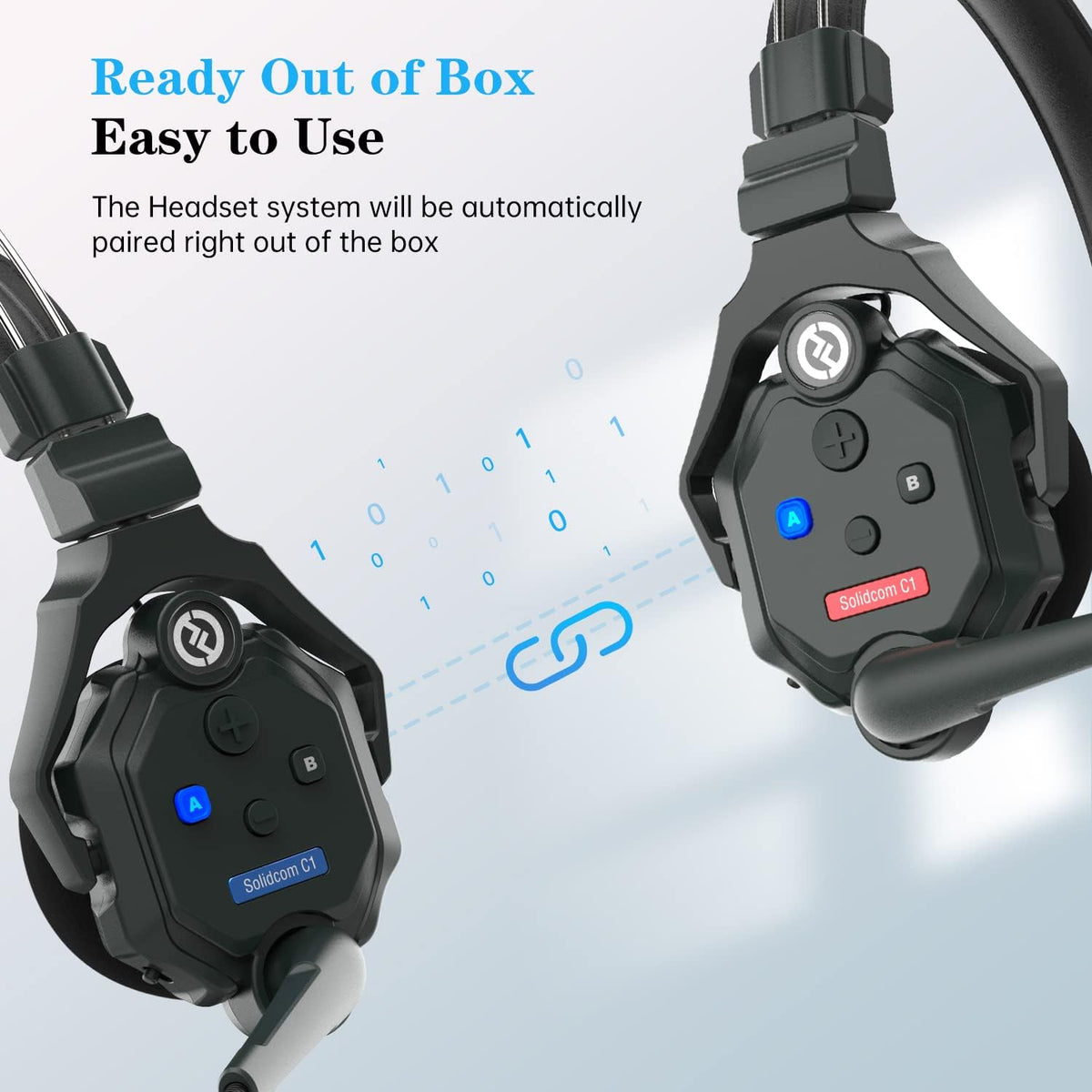 2-Person Full Duplex Wireless Headset Intercom System F172902
