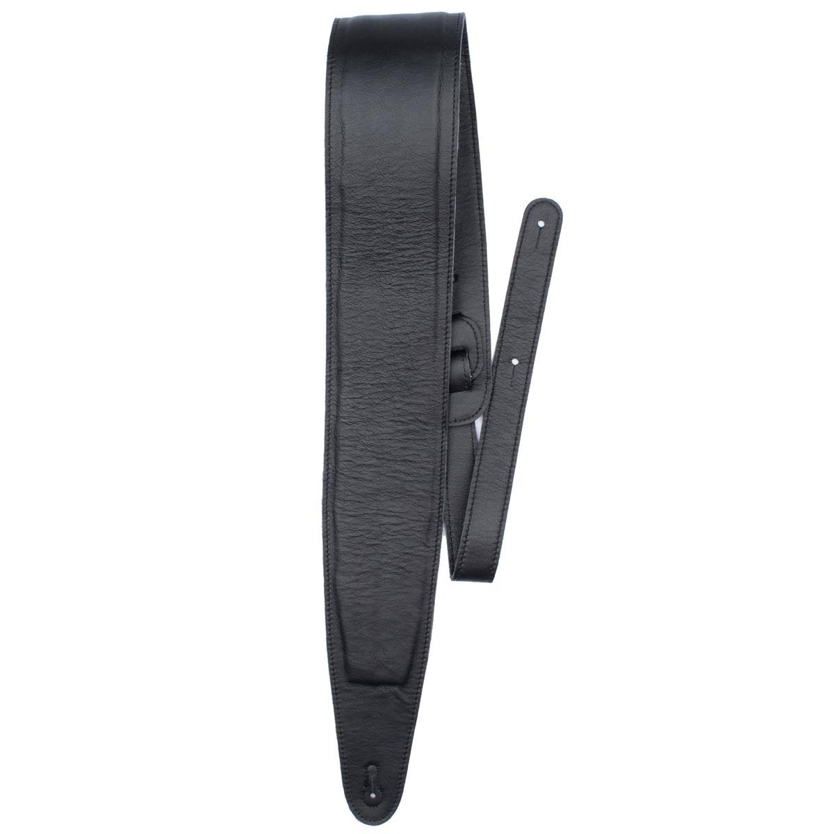 Black Padded Leather Guitar Strap U9186