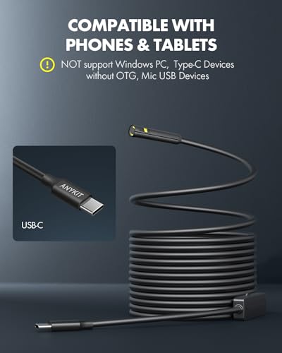 Dual Lens Endoscope Camera with Light, 1080P HD Borescope with 8 LED Lights, USB Endoscope with 16.5ft Semi-Rigid Snake Camera, IP67 Waterproof Inspection Camera S963565