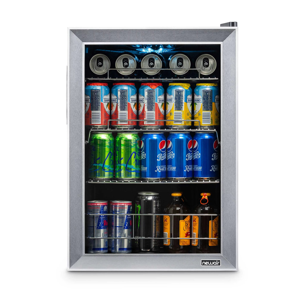 84 Can Stainless Steel Beverage Cooler Mini Fridge I1794