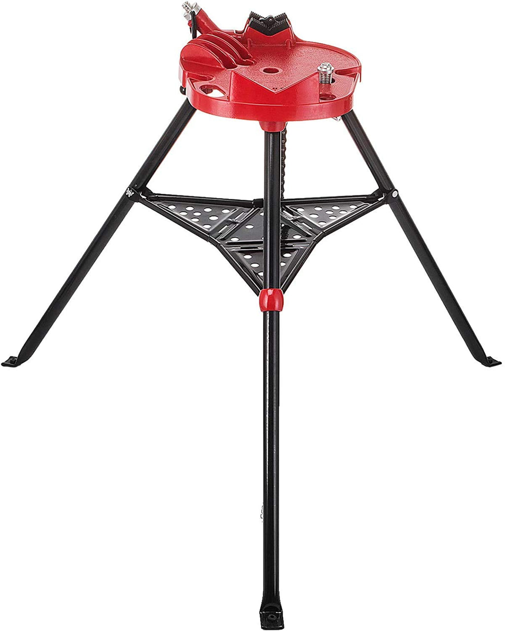 Tripod Pipe Chain Vise with Pipe Stand, Portable Foldable Steel Legs, Tool Tray W5340
