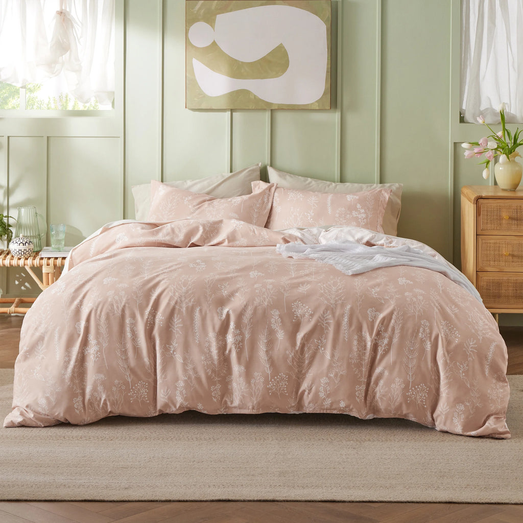 Sage Green Floral Queen Size Comforter Set D586