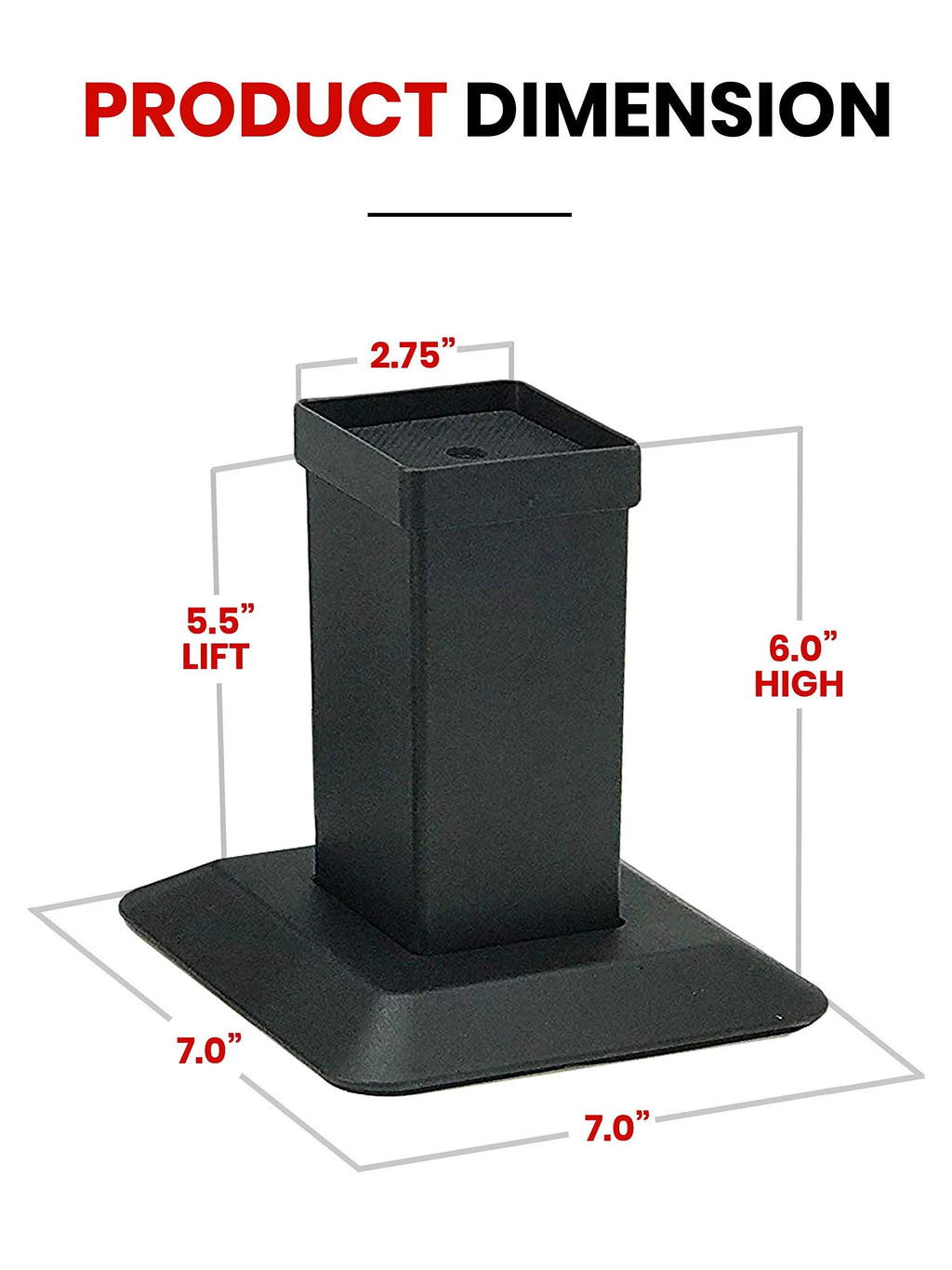 Aluminum Bed Riser 5.5 Inch Lift 4 Pack F260977