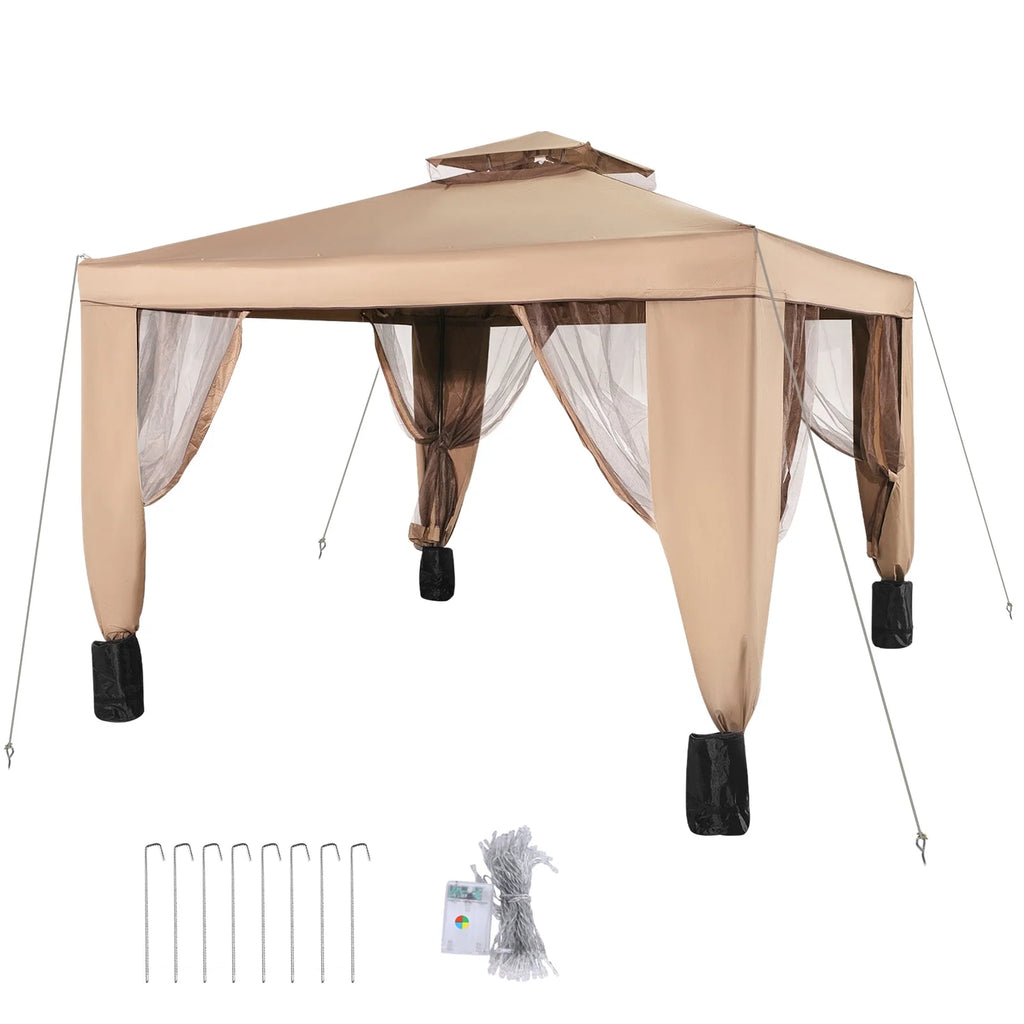Gold and Brown Pop-up Gazebo W103