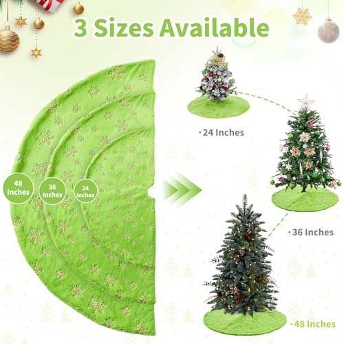 White 36 Inches Faux Fur Christmas Tree Skirt U356381
