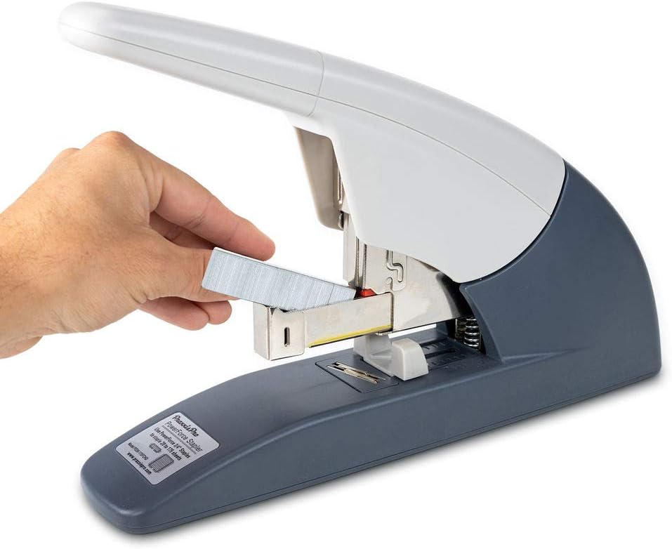 Heavy Duty Flat Clinch Stapler, 20 to 175 Sheets, 3/4" Leg-Length Staple, Includes 400 Staples and Staple Remover, Pack of 2 A963