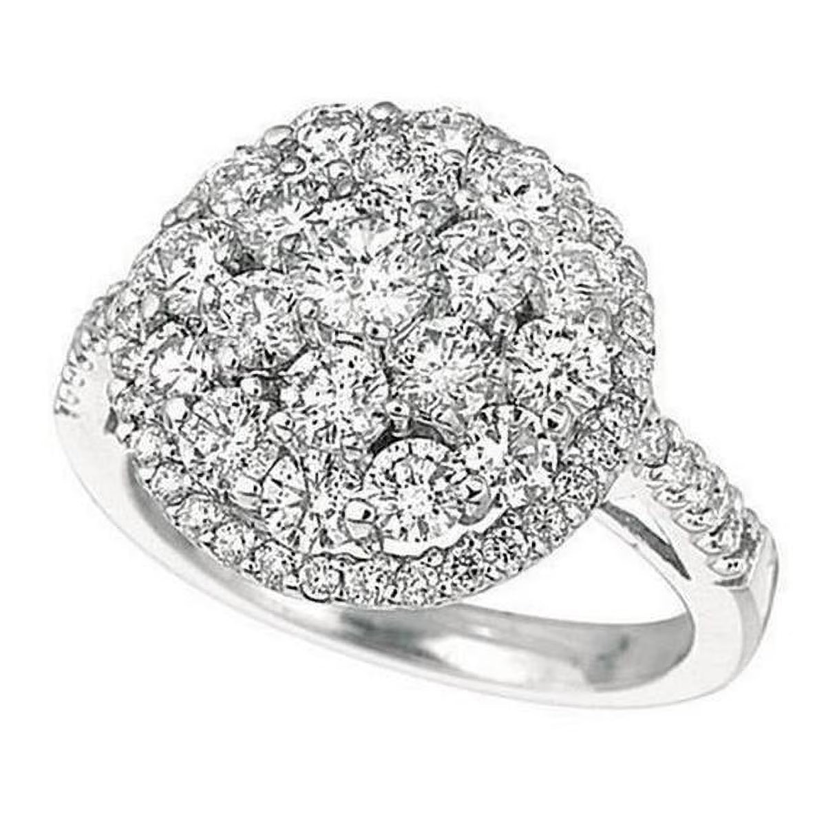 14K White Gold Halo Round Brilliant Diamond Ring J789