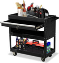 3-Tier Metal Tool Cart with Drawer and Lock S6933