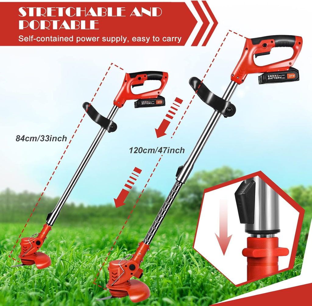 Cordless Battery Powered Weed Wacker Brush Cutter Grass Trimmer V849964