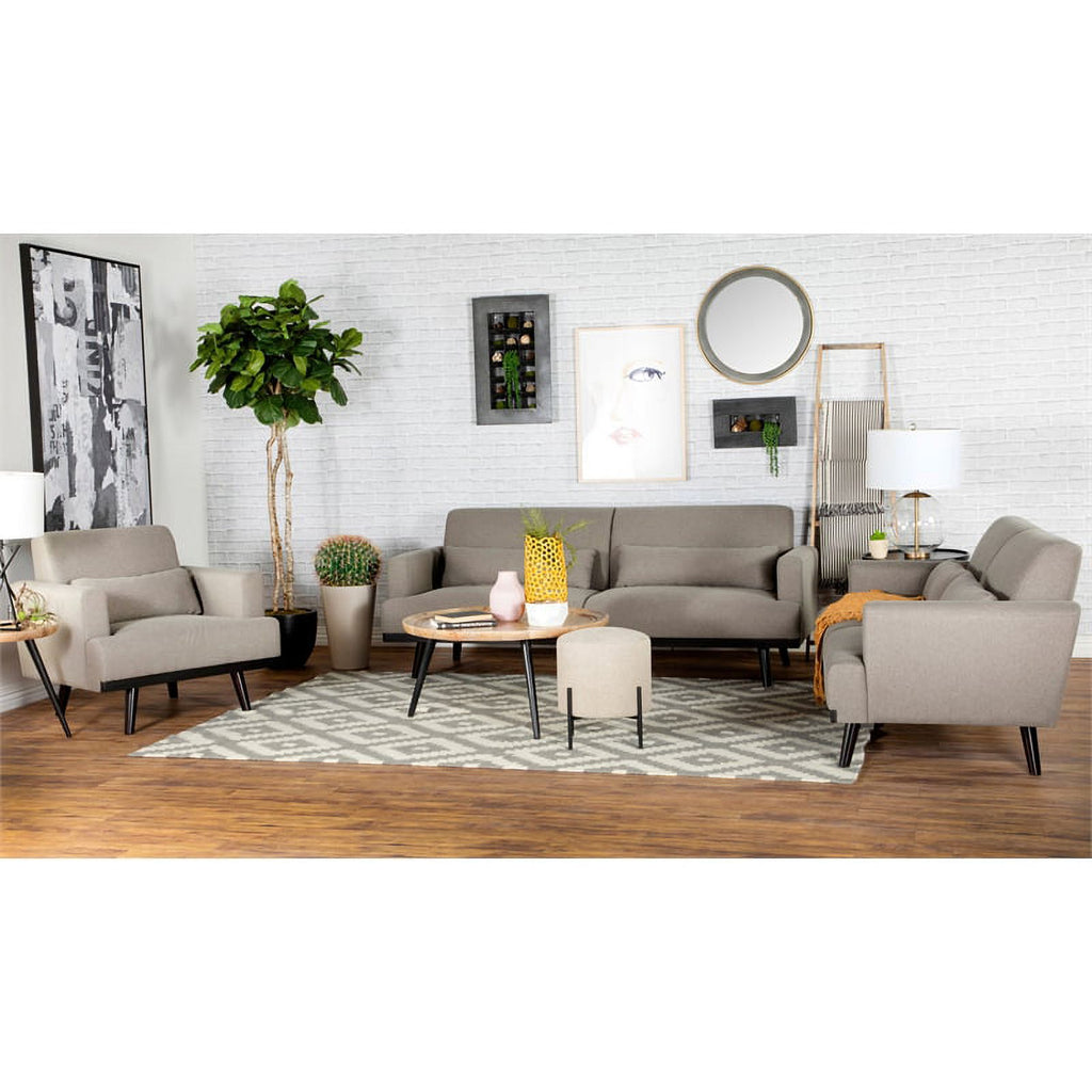 Gray Fabric Upholstered Loveseat D84081