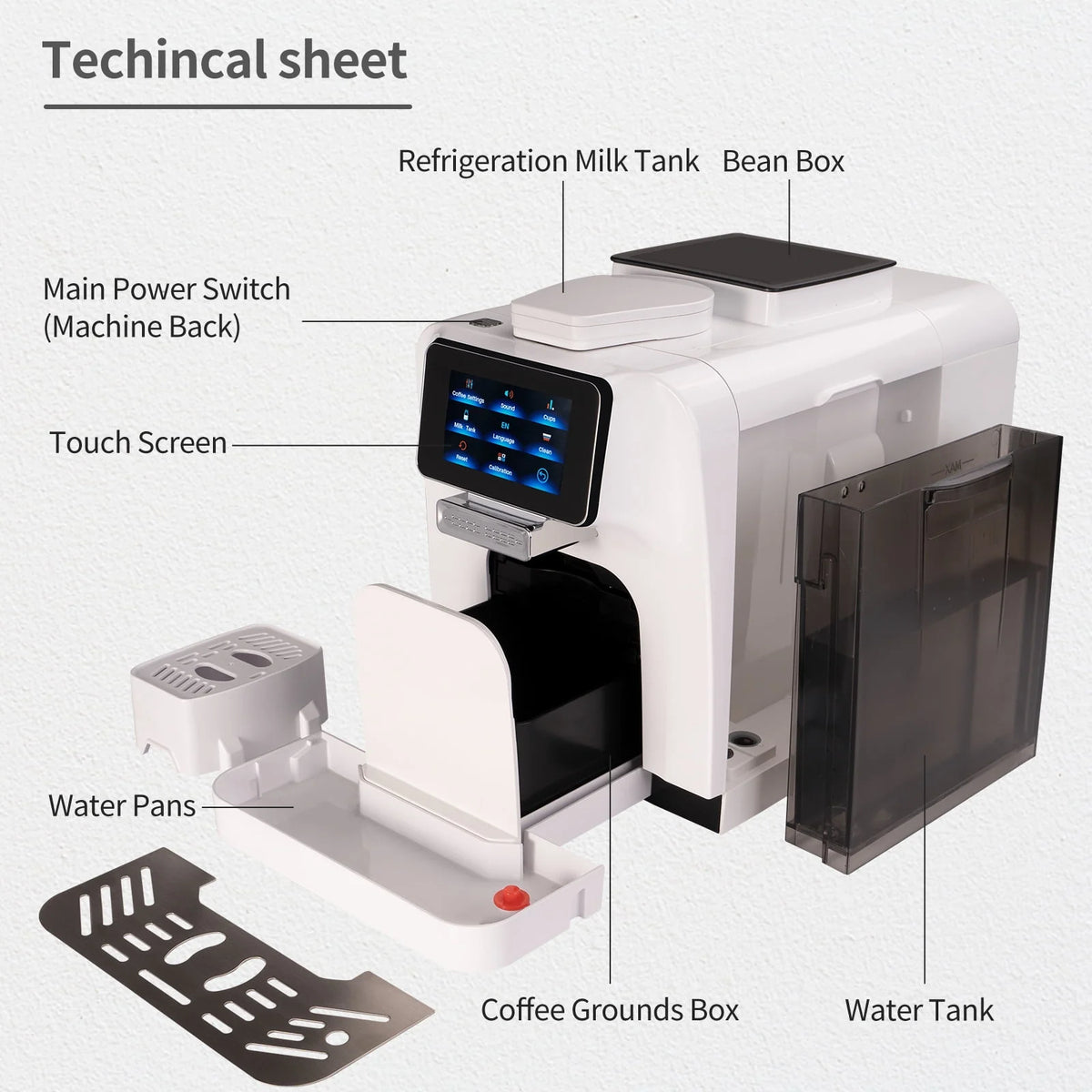 Automatic Espresso Coffee Machine with Milk Jug I647