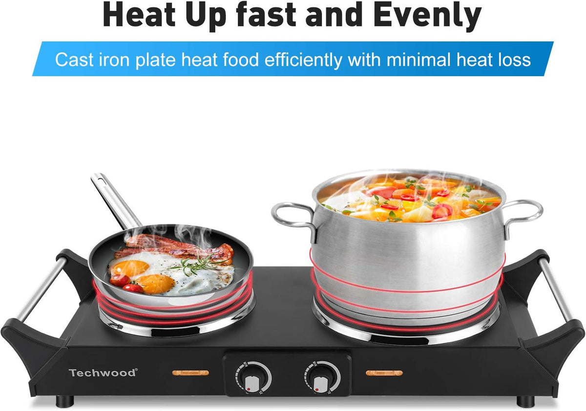 1800W Portable Dual Burner Electric Hot Plate V1489