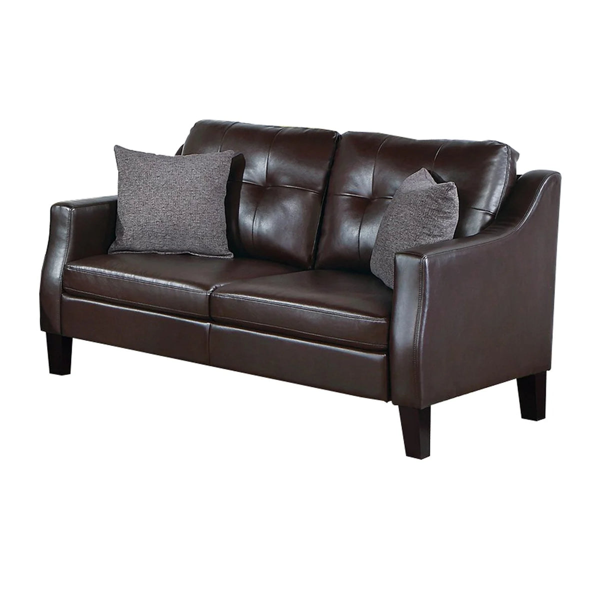 Brown 2 Piece Sofa and Loveseat Set Faux Leather O608073