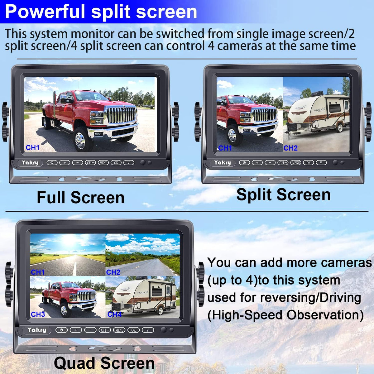 Wireless HD 1080P RV Backup Camera with 7 Inch Monitor V959
