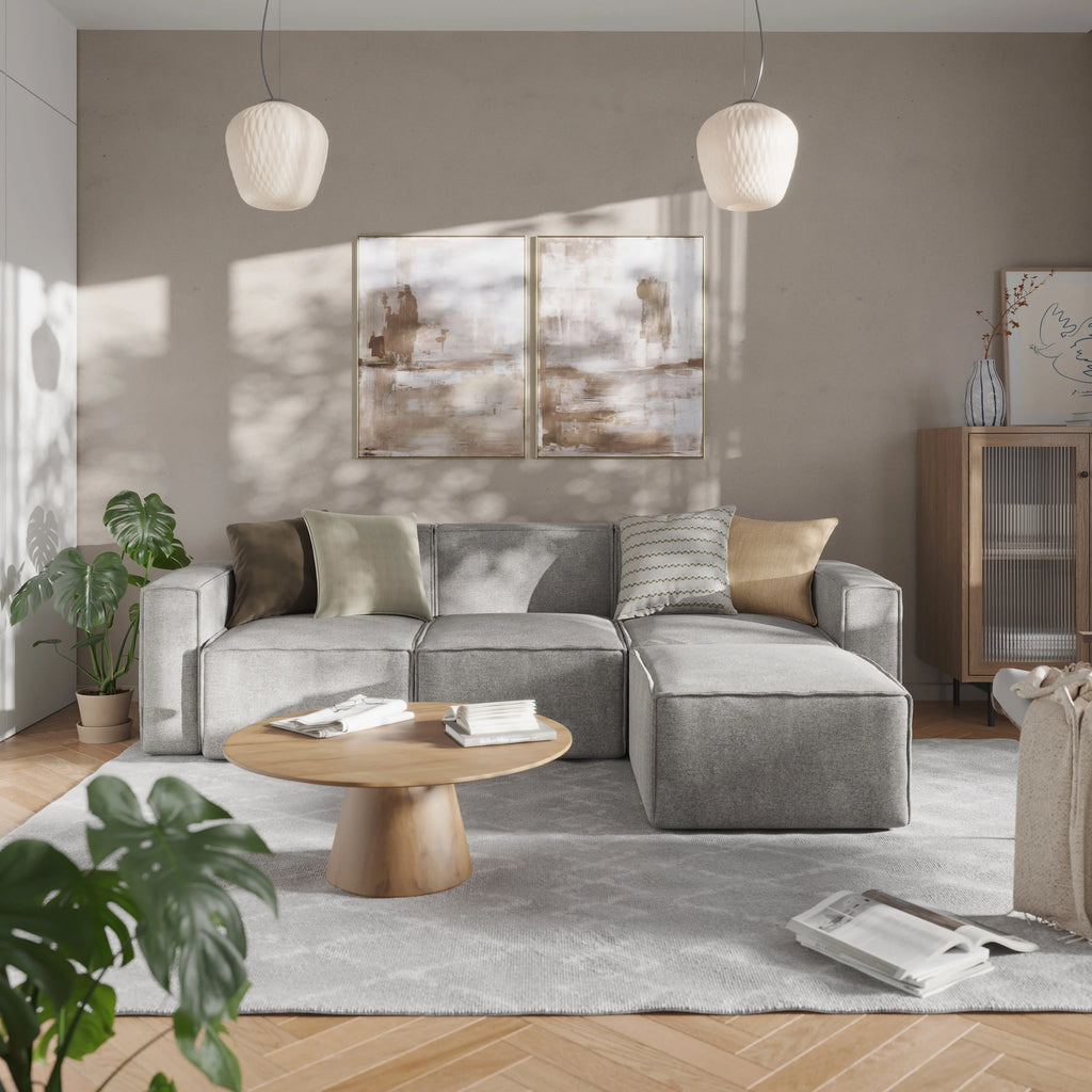 Gray Modular Sectional Sofa with Arm Rest U278