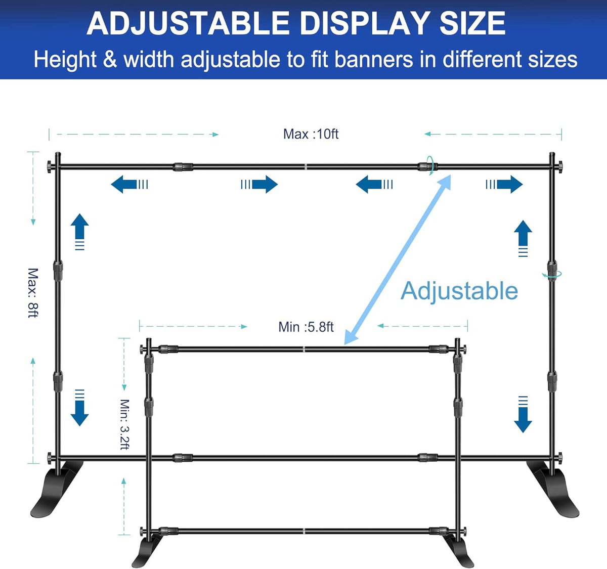 10x8ft Heavy Duty Banner Stand Backdrop with Carry Bag G5314
