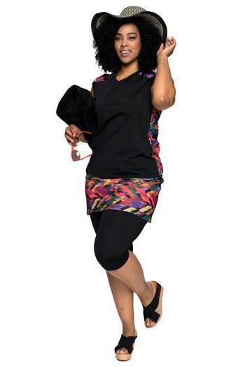 Black 2XL Skirted Capris D955898