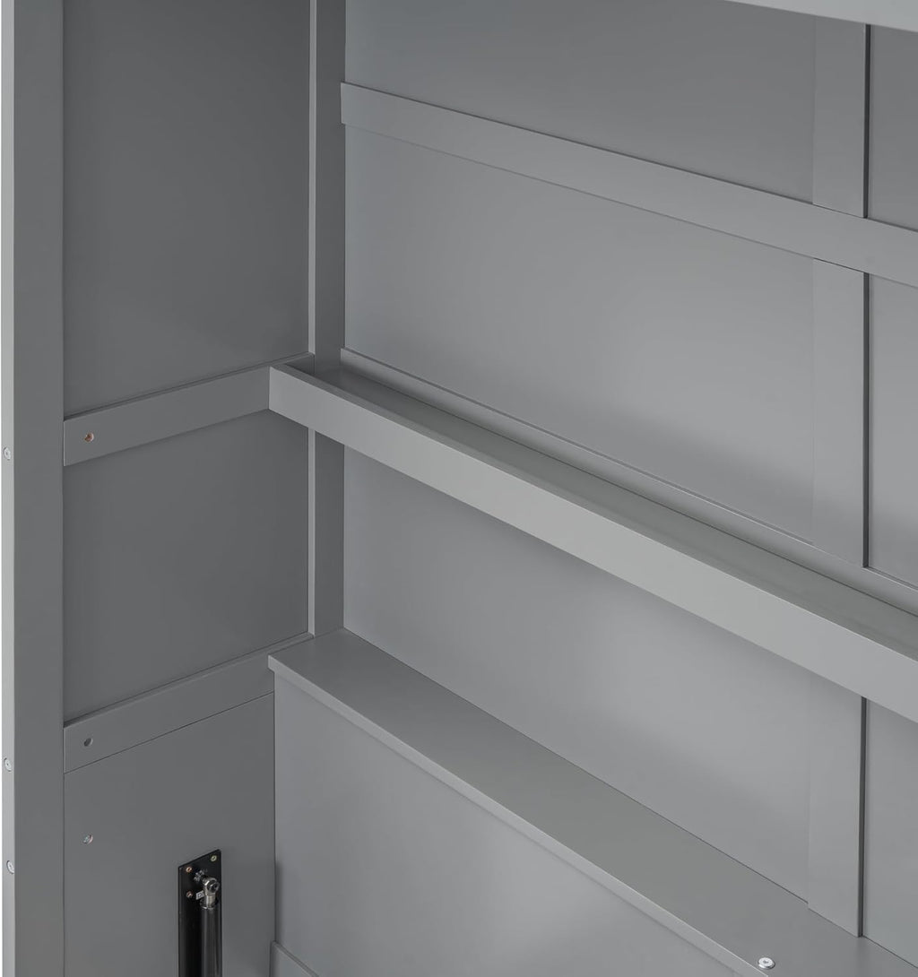 Queen Size Grey Wood Murphy Bed H653
