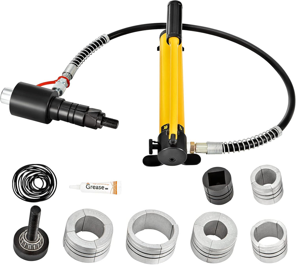 Hydraulic Exhaust Pipe Expander, 10 T Manual Pipe Stretcher with 4 Dies and 2 Storing Case Q13649
