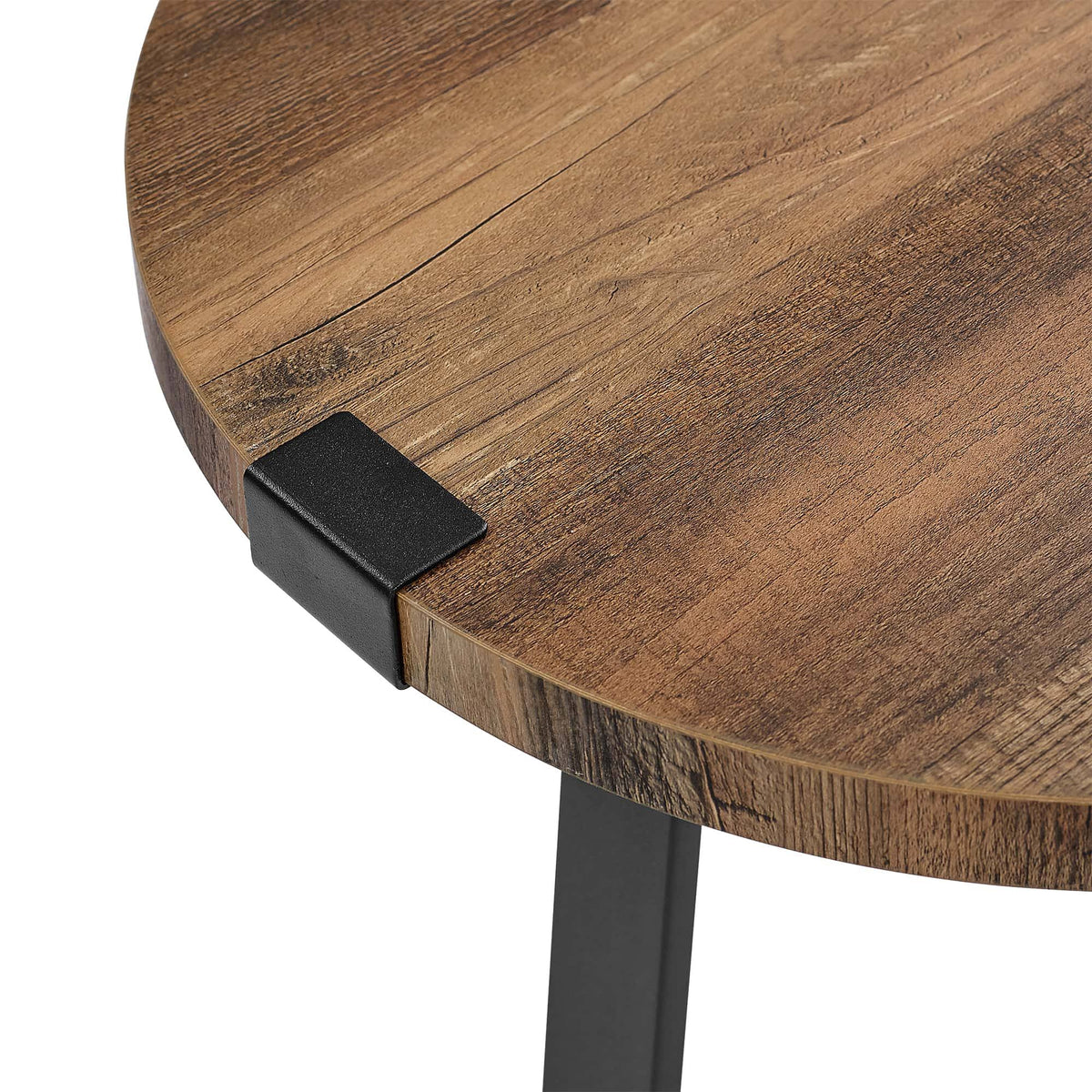 Rustic Oak Round Side Table V764