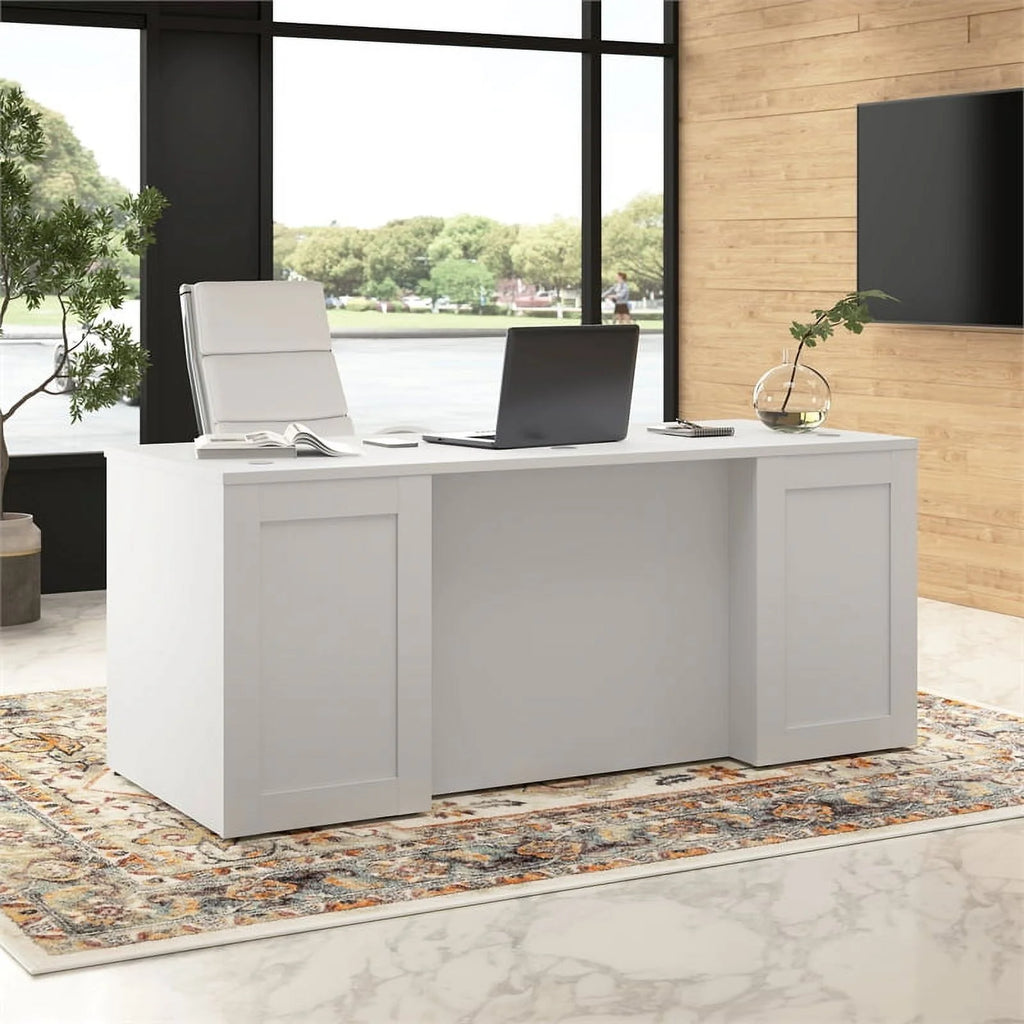 White Engineered Wood Executive Desk R37282